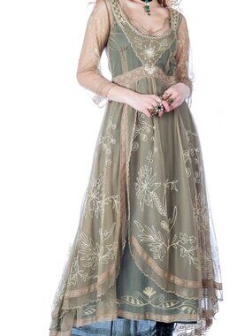 Nataya 40163 Downton Abbey Tea Party Gown in Sage